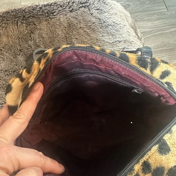 Vintage Kate Spade Faux Fur Leopard Print Mini Handbag - Picture 9 of 16